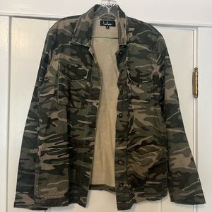 Lulus Green Camo Print Jacket. Medium